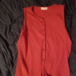 Forever 21 Pink Sleeveless Button Down Shirt